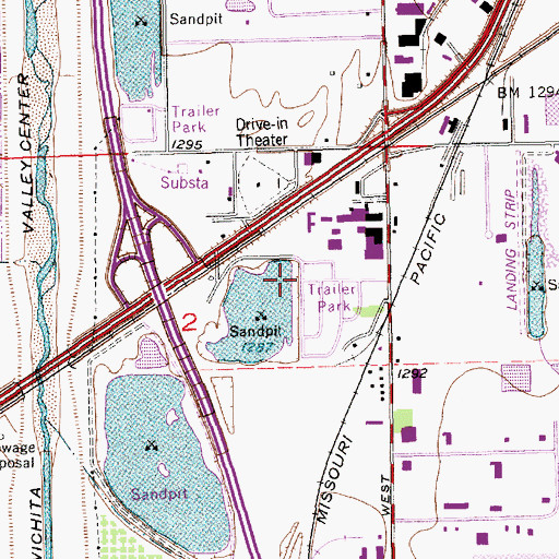 Topographic Map of Triangle Airport (historical), KS