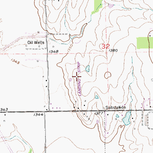 Topographic Map of Berwick Airport, KS
