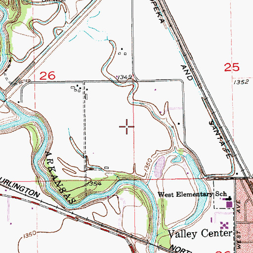 Topographic Map of Luther Airport (historical), KS