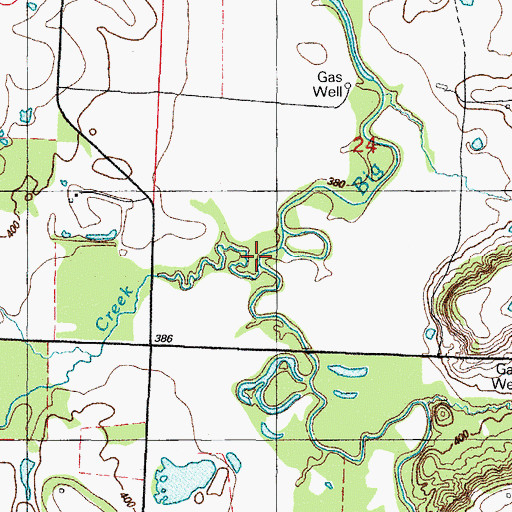 Topographic Map of Cox Creek, AR