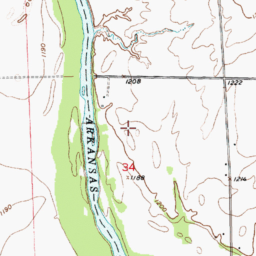 Topographic Map of Rogers Airport, KS