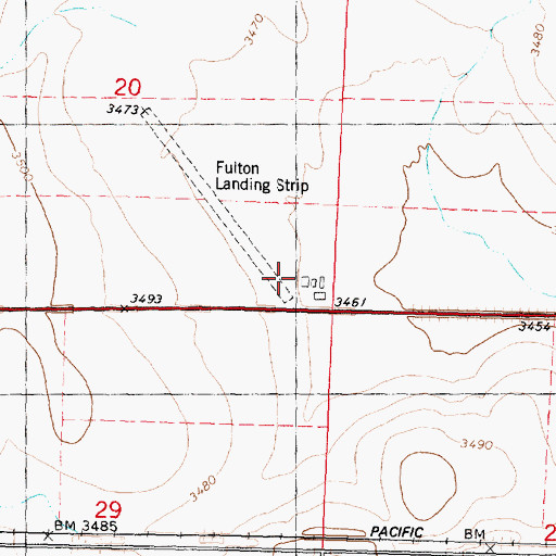 Topographic Map of Bussen Airport, KS