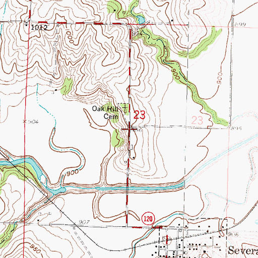 Topographic Map of Rush Airport, KS