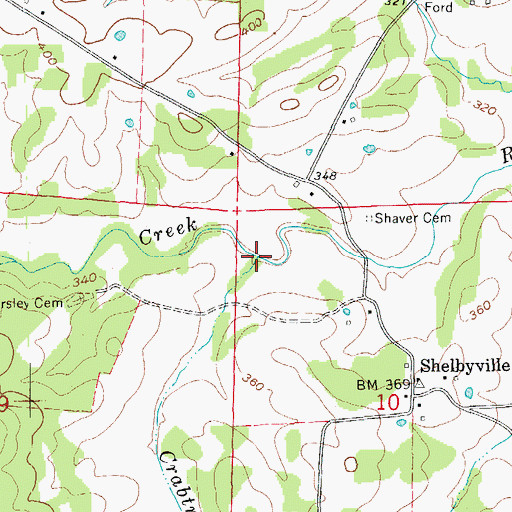 Topographic Map of Crabtree Branch, AR