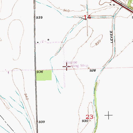 Topographic Map of Ronsse Landing Strip (historical), KS