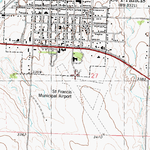 Topographic Map of Cheyenne County Municipal Airport, KS