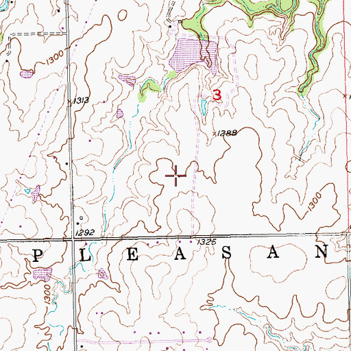 Topographic Map of Trabue Airport (historical), KS