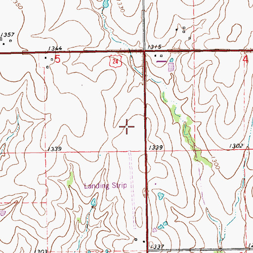 Topographic Map of Riley Airport (historical), KS