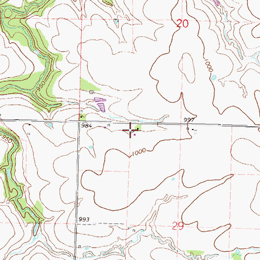 Topographic Map of Cochran Airport, KS