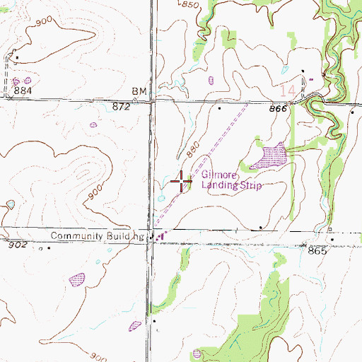 Topographic Map of Gilmore Airport, KS