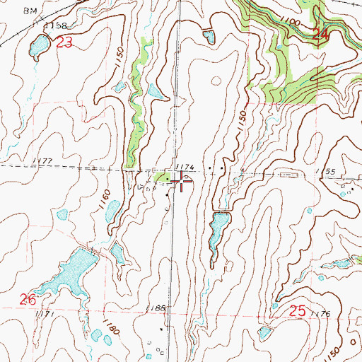 Topographic Map of J V Ranch Airport, KS