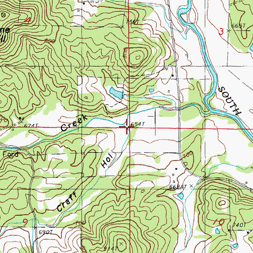 Topographic Map of Craft Hollow, AR