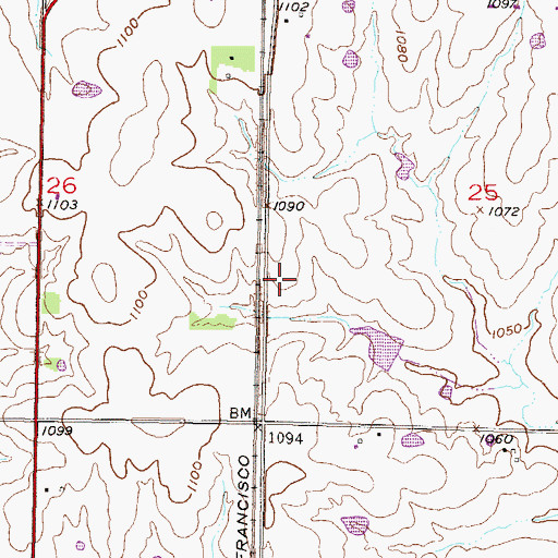 Topographic Map of Neumanns Airport (historical), KS