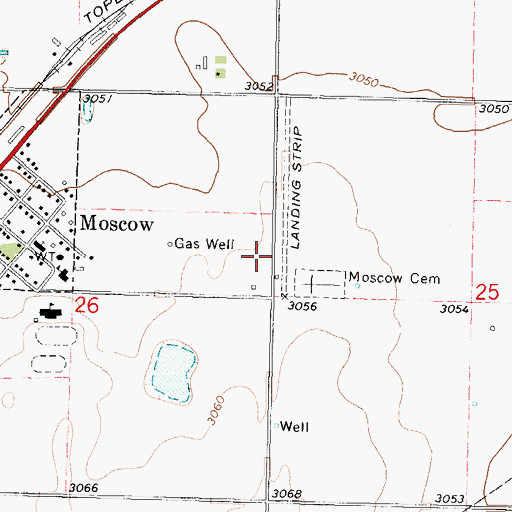 Topographic Map of Brollier Airport, KS