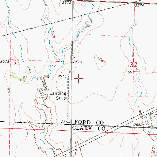Topographic Map of Shelor Airport (historical), KS