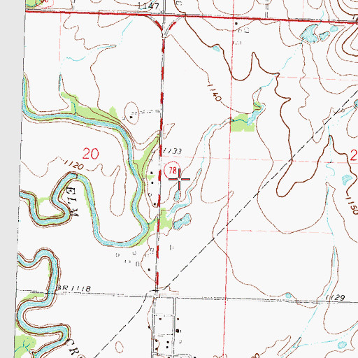 Topographic Map of Dickson /Private/ Airport, KS