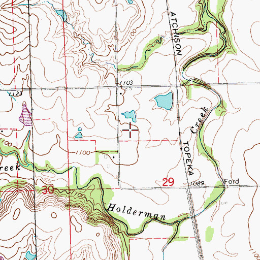 Topographic Map of Godfrey Airport, KS