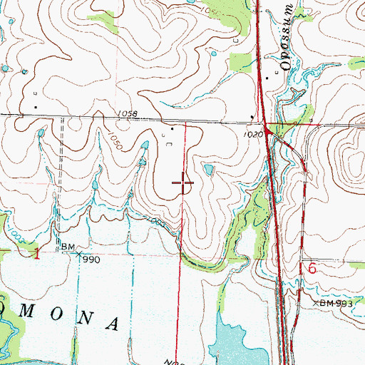 Topographic Map of Pomona Lake Airport, KS