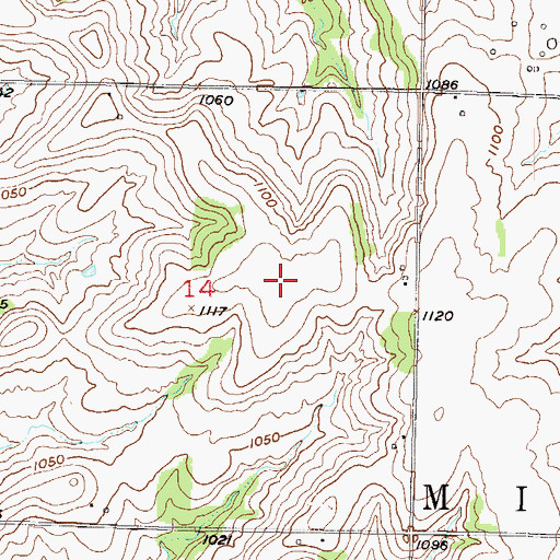 Topographic Map of Crosswind Airfield, KS