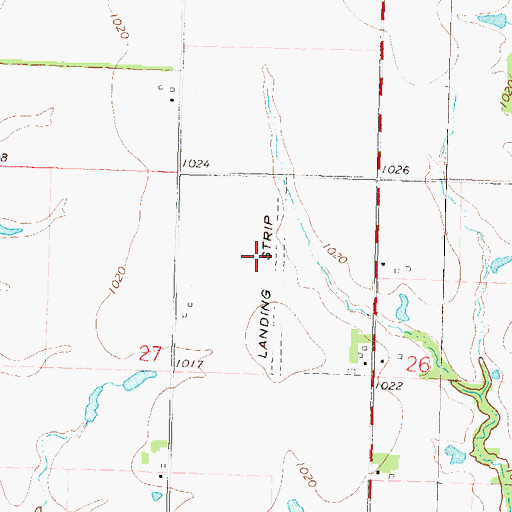 Topographic Map of Leroy Airport (historical), KS