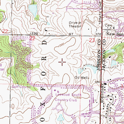 Topographic Map of W B Royse Farm Airport (historical), KS