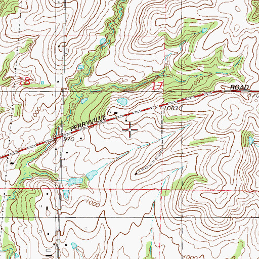 Topographic Map of Blaser's Airport, KS