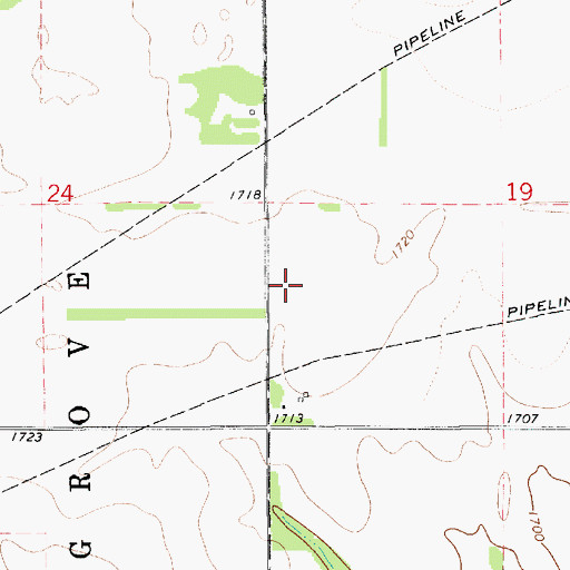 Topographic Map of F M Stout Memorial Airport (historical), KS
