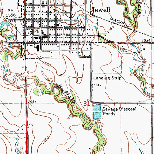 Topographic Map of Willmeth Airport (historical), KS