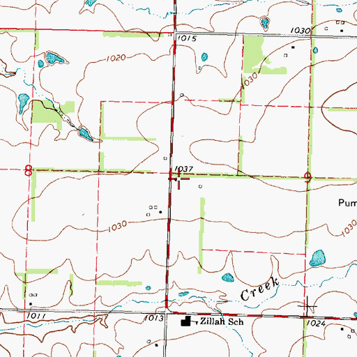 Topographic Map of Croisant Airport, KS