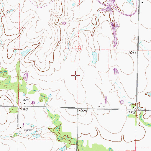 Topographic Map of Miller Airport, KS