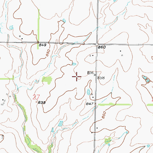 Topographic Map of Emmerson Airport, KS