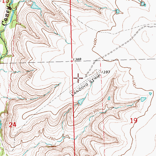 Topographic Map of Eaglehead Ranch Airport (historical), KS