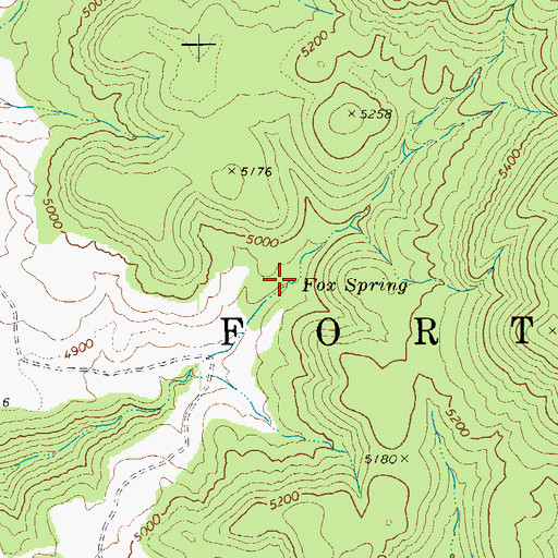 Topographic Map of Fox Spring, AZ