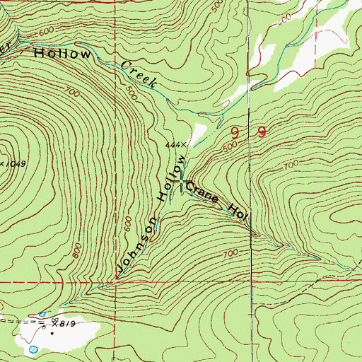 Topographic Map of Crane Hollow, AR