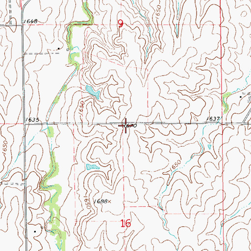 Topographic Map of Rush Field, KS