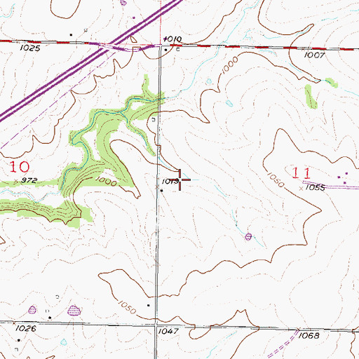 Topographic Map of Burbank Airport (historical), KS