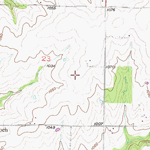 Topographic Map of Hayden Farm Airport, KS