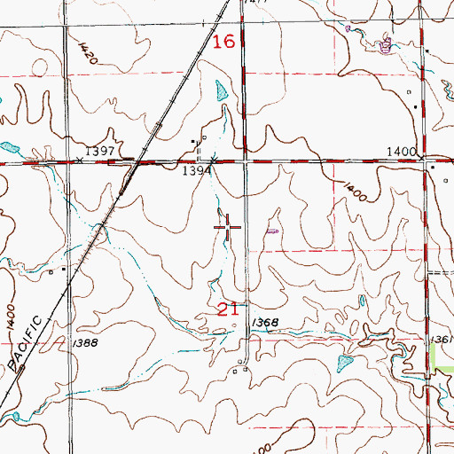 Topographic Map of Eck Airfield (historical), KS