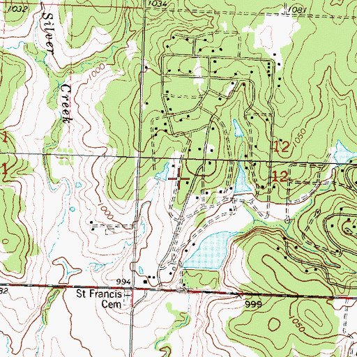 Topographic Map of Lakeside Airport (historical), KS
