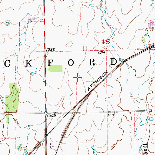 Topographic Map of Olson Aerodrome, KS