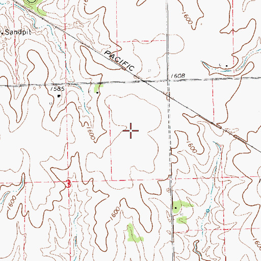 Topographic Map of Pachta Farm Airport (historical), KS