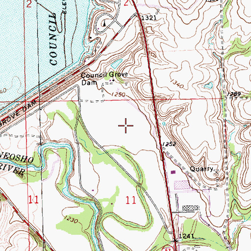 Topographic Map of Alexander Ranch Airport (historical), KS
