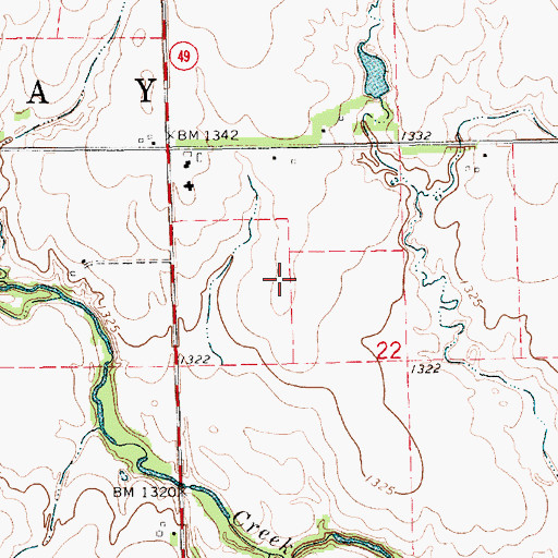 Topographic Map of Wamsley Field, KS