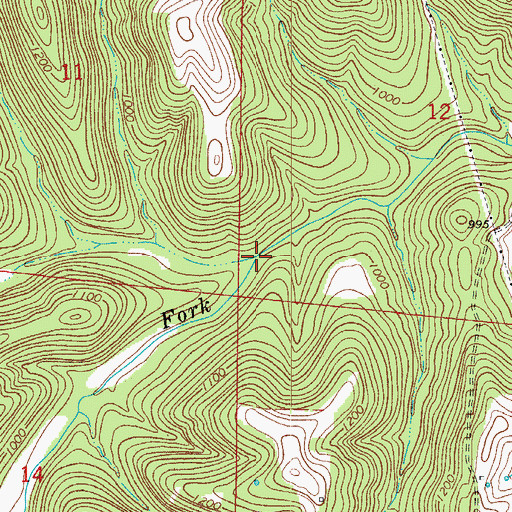 Topographic Map of Cranenest Creek, AR