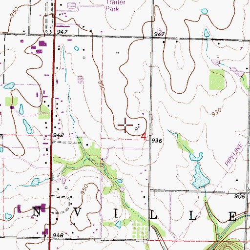 Topographic Map of Rollow Airport (historical), KS