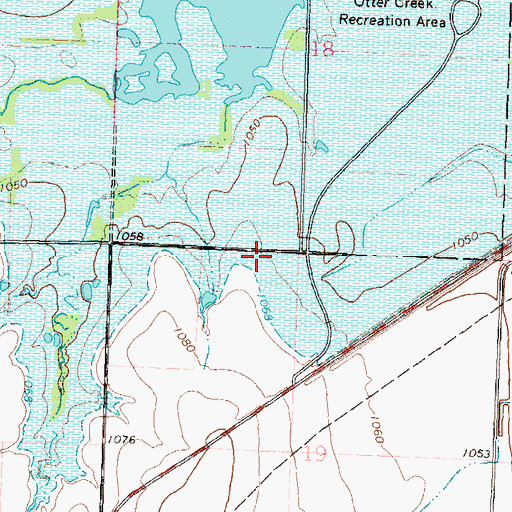 Topographic Map of Burlington Municipal Airport (historical), KS