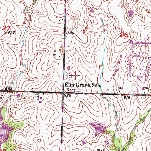 Topographic Map of Bovinair Airport (historical), KS