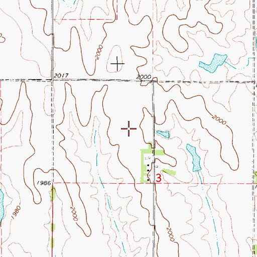 Topographic Map of Overmiller Airport (historical), KS