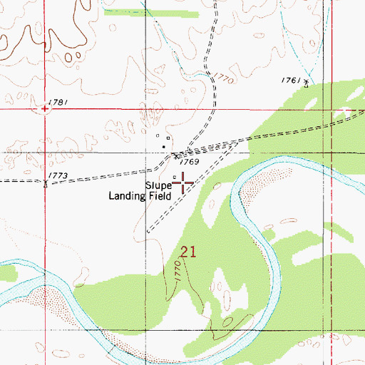 Topographic Map of Shupe Airport (historical), KS