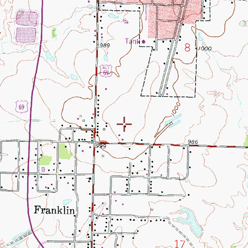 Topographic Map of Youvan Airport, KS
